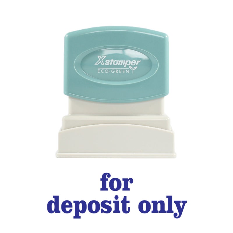 Xstamper 1333 for Deposit ONLY, Pre Inked Laser Engraved Rubber Stamp, Blue Ink, Impression Size: 1/2"" x 1-5/8"" - Image 2